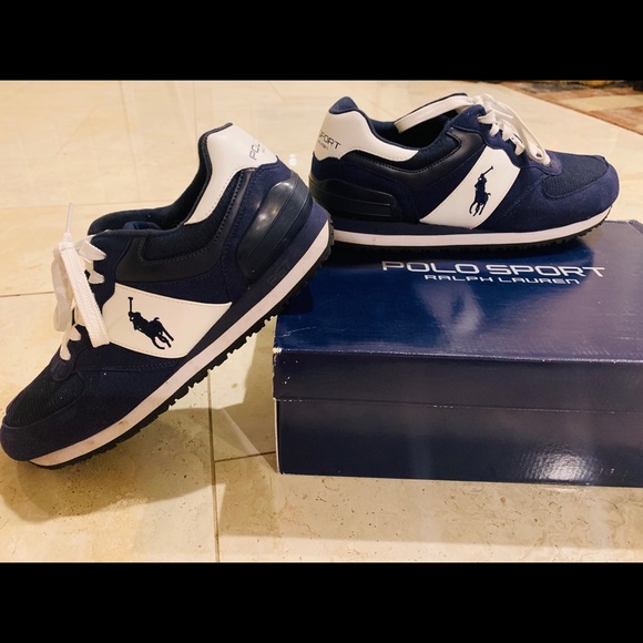 Polo Ralph Lauren Other - RALPH LAUREN Navy blue Canvas Suede sneakers!